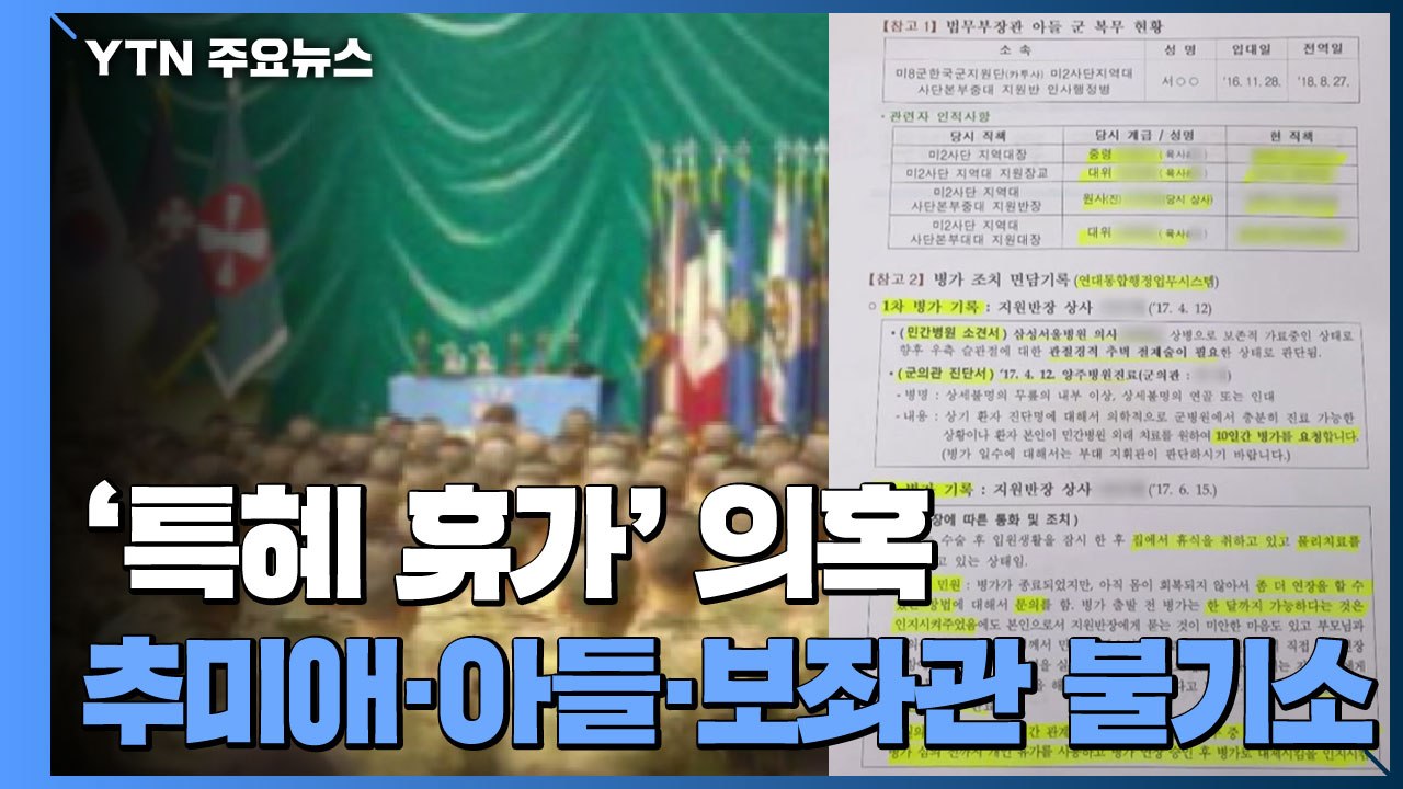 검찰, '특혜 휴가' 의혹 추미애·아들·보좌관 불기소 / YTN