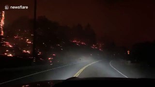 Terrifying footage of photographer's drive through wildfire in Napa County, California