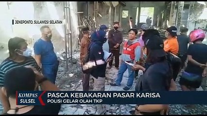Pasca Kebakaran Pasar Karisa Polisi Gelar Olah TKP