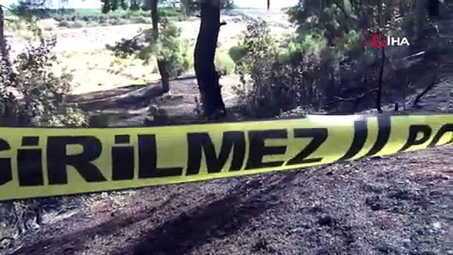 Ormanlık alanda yangın sonrası yanmış ceset bulundu