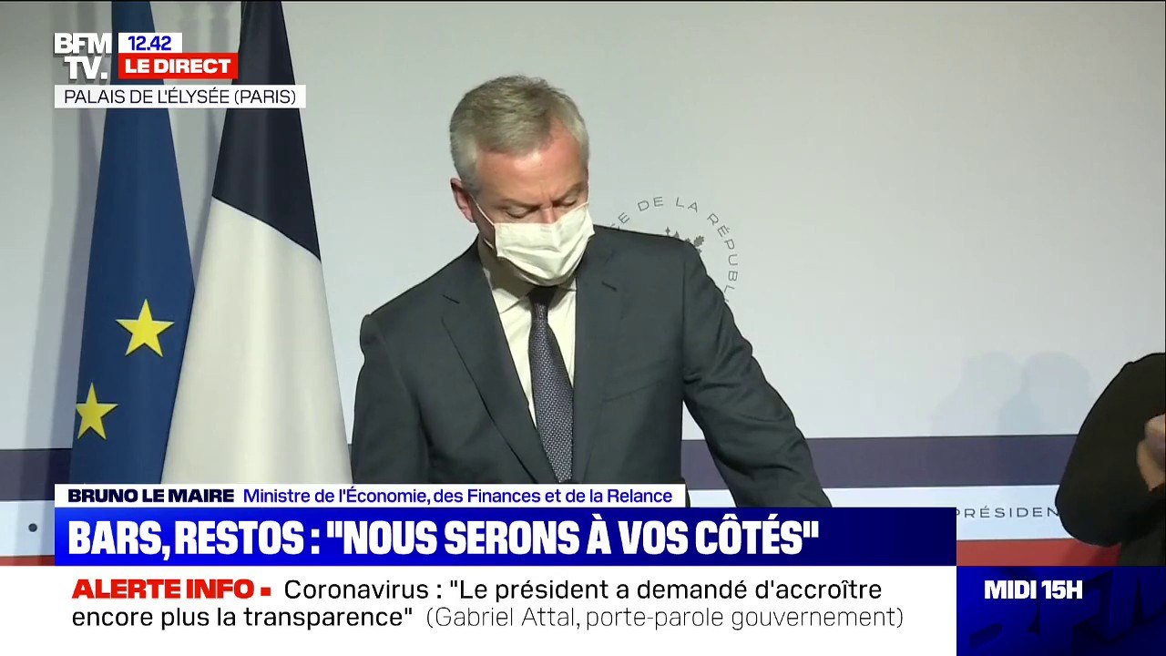 Bruno Le Maire: "Nous déboursons 150 millions d'euros mensuels supplémentaires" pour soutenir les secteurs les plus touchés