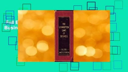 Full E-book  The Unwritten Laws of Business  Review