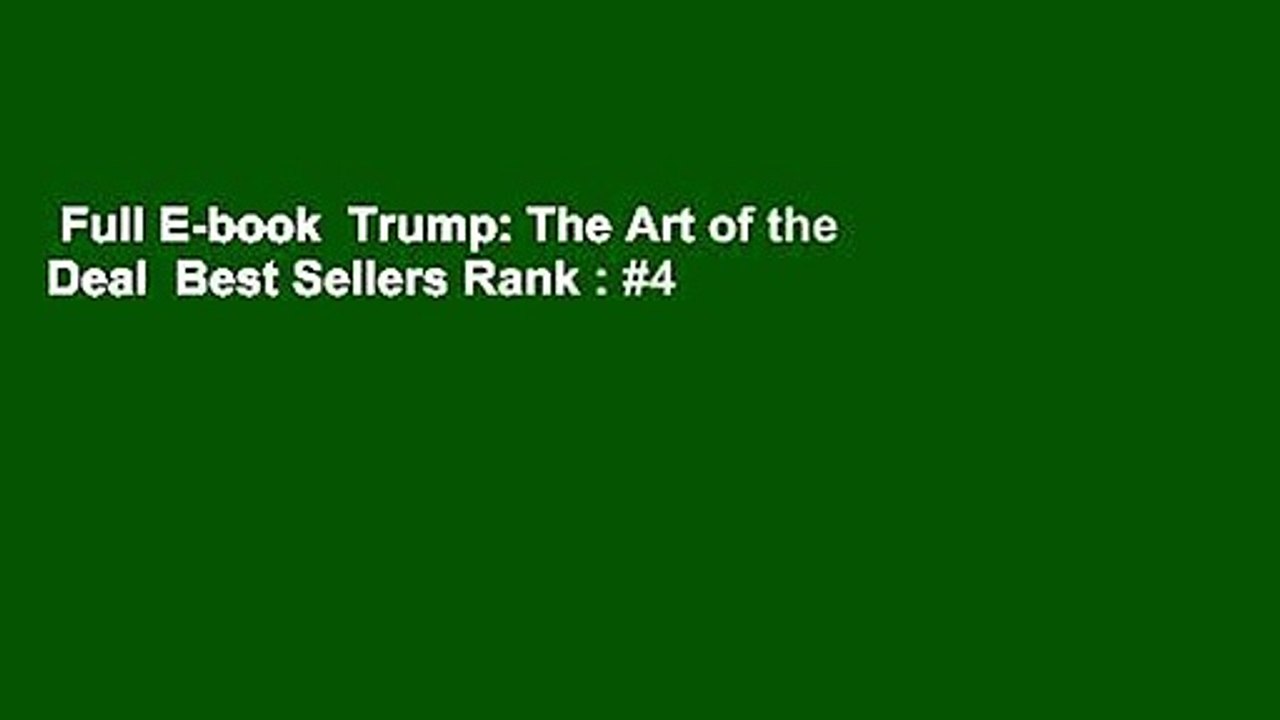 Full E-book  Trump: The Art of the Deal  Best Sellers Rank : #4