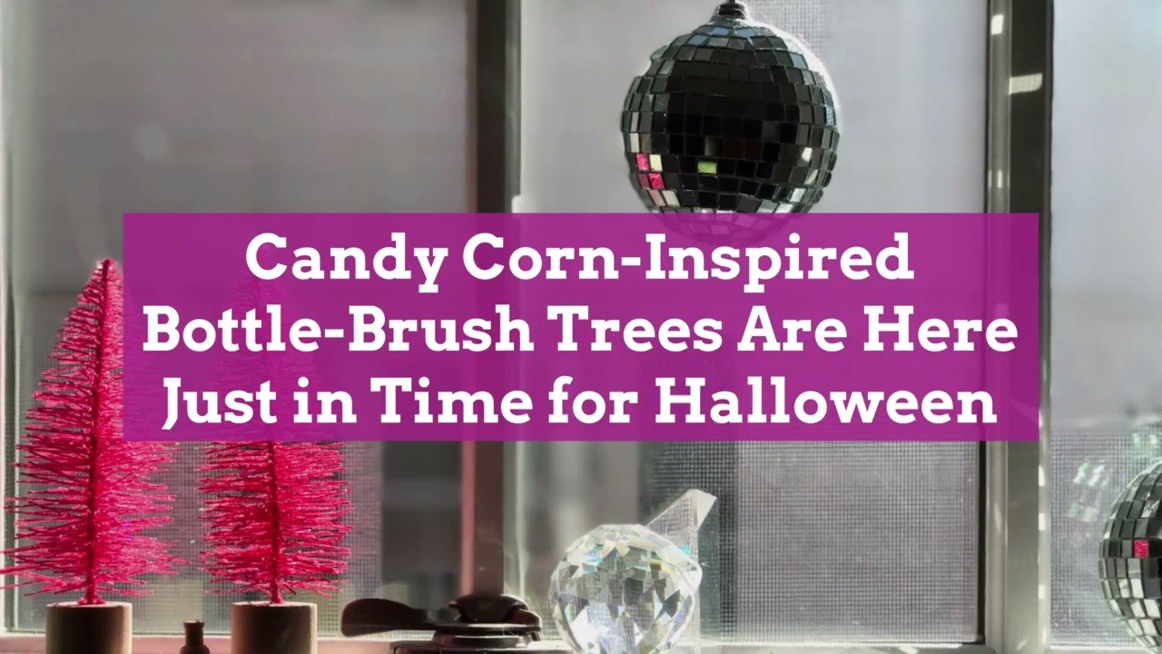 Candy Corn-Inspired Bottle-Brush Trees Are Here Just in Time for Halloween