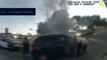 Un policier sauve un handicapé piégé dans une voiture en flammes