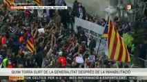 El president Torra surt a la plaça de Sant Jaume