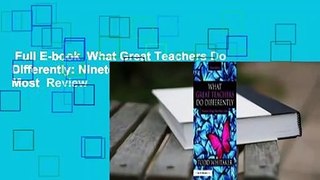Full E-book  What Great Teachers Do Differently: Nineteen Things That Matter Most  Review