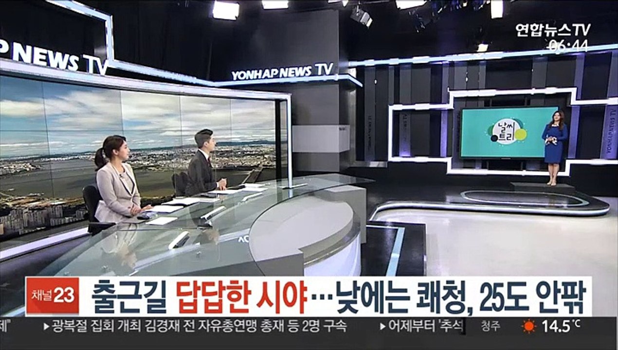 [날씨트리] 출근길 답답한 시야…낮에는 쾌청, 25도 안팎