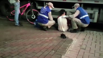 Ciclista é socorrido em acidente no Bairro Coqueiral