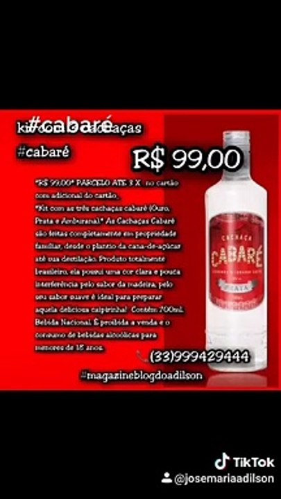 Promoção cachaça cabaré