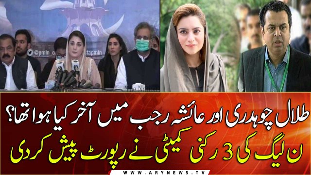 PML-N's three-member committee presented the report over Talal, Ayesha Rajab case
