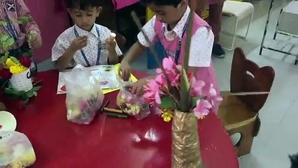 Flower Arrangement Activity of Pre-primary Kids _ Kennedy High The Global School