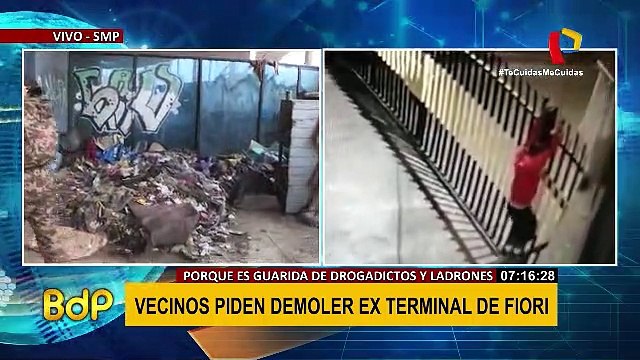 Vecinos de Fiori se quejan de delincuentes que viven en ex terminal. Camara registra la guarida y encuentra condiciones infrahumanas de vida