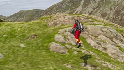 England’s mountain ambulance service team trials paramedic jet suit