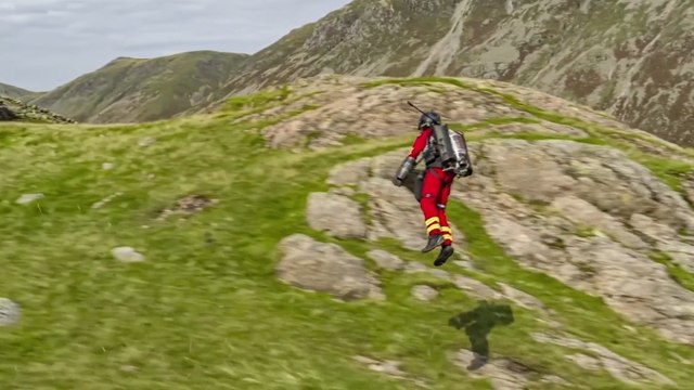 England’s mountain ambulance service team trials paramedic jet suit
