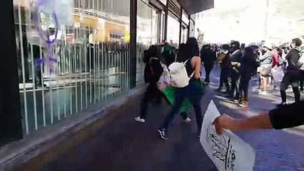 Incidentes en marcha en pro del aborto en Pachuca