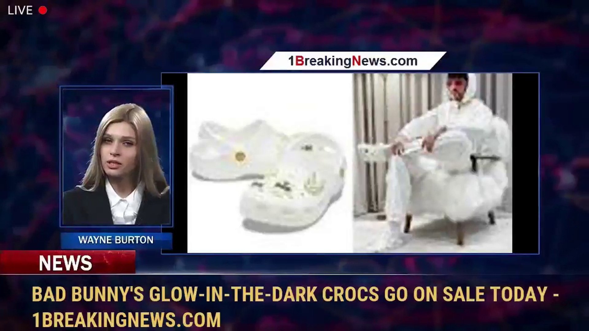 Bad Bunny S Glow In The Dark Crocs Go On Sale Today 1breakingnews Com Video Dailymotion