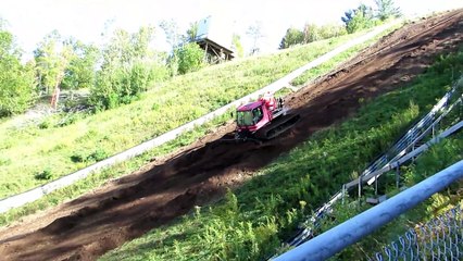 Renovating the Pine Mountain Ski Jump During Summer with a Groomer