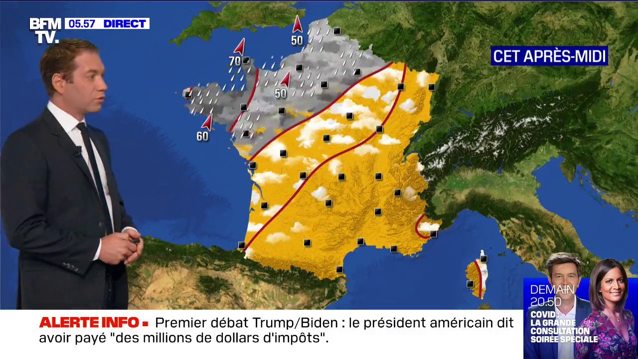 De la pluie au nord du pays et du soleil partout ailleurs ce mercredi