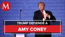 Ante Biden, Trump defiende a Amy Coney para la Corte