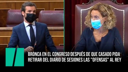 Reprimenda de Batet en el Congreso después de que Casado pida retirar del diario de sesiones las "ofensas" al rey