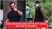 John Abraham and Aditya Roy Kapur Spotted At Bandra _ SpotboyE