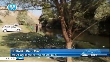 Etrafa saçılan çöpler tepkilere neden oldu