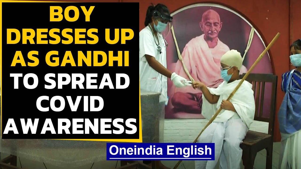 Covid-19: 10-yr-old dresses up as Mahatma Gandhi to spread Coronavirus awareness | Oneindia News