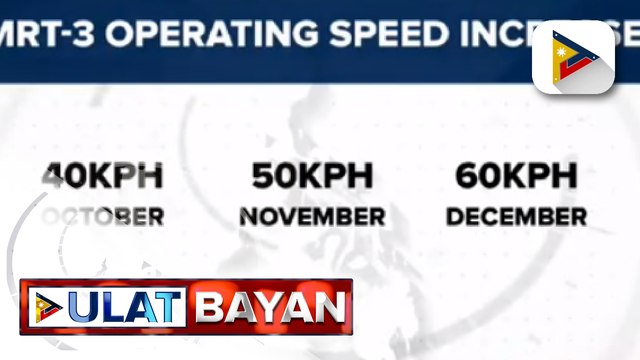Operating speed ng MRT-3, bibilis sa 40kph simula bukas