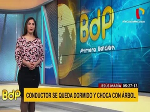 Jesús María: conductor se queda dormido y choca con árbol