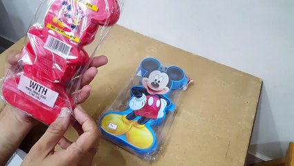 Unboxing and review of SKI Plastic mikey mouse pencil box for kids gift