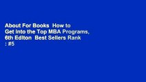 About For Books  How to Get into the Top MBA Programs, 6th Editon  Best Sellers Rank : #5