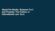 About For Books  Between Peril and Promise: The Politics of International Law  Best Sellers Rank :