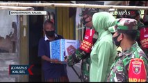 Sambut HUT TNI KE-75, Kodim Banjarmasin Bagikan Bantuan Bahan Pokok Untuk Warga Kurang Mampu