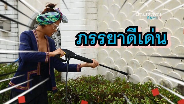 บ้านและสวน Family - Top & Noon ขจัดคราบบนกำแพงรั้ว [2/4]
