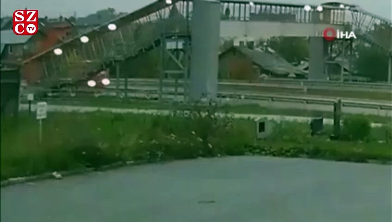 Kamyon sürücüsünün feci ölümü kamerada