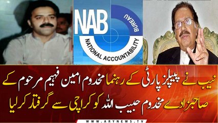 NAB arrests Makhdoom Habibullah, son of late. Makhdoom Amin Faheem from Karach