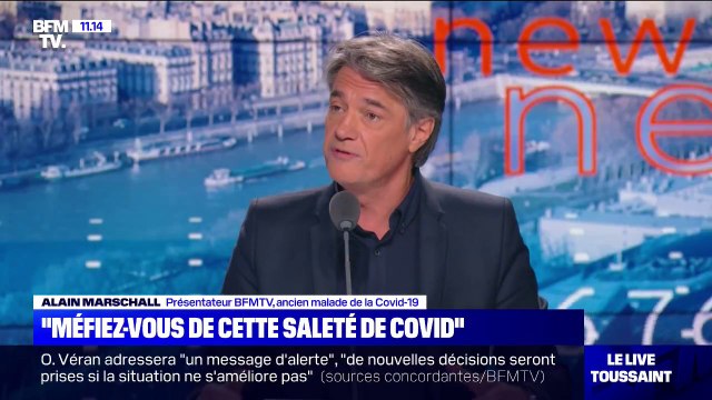 J'ai eu un Covid dans sa forme grippale. Présentateur sur BFMTV, Alain Marschall raconte comment il a vécu la maladie