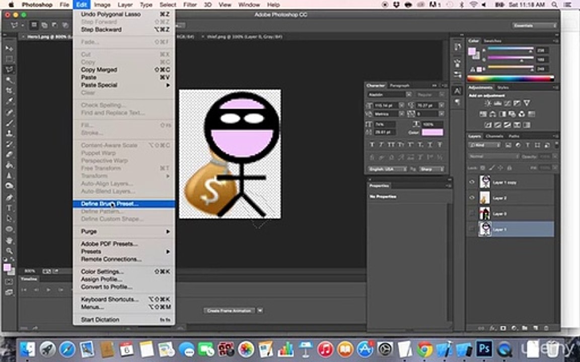 Animating the hero character walk animation