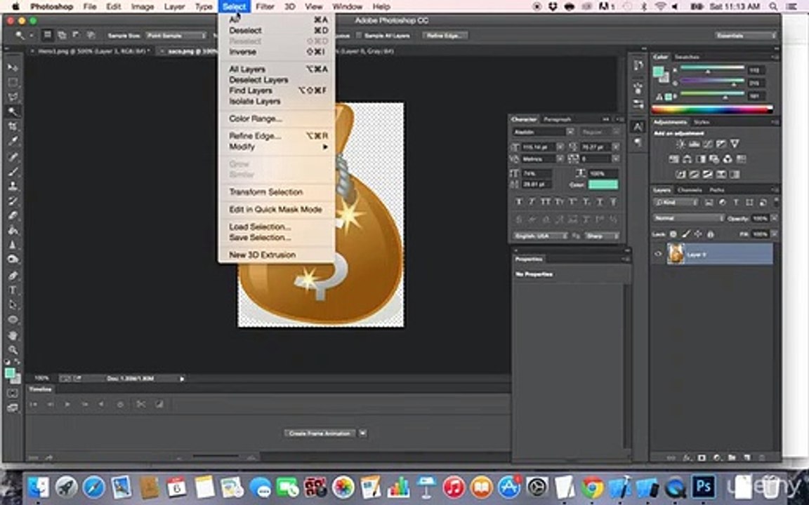 Create the main character graphics in Photoshop