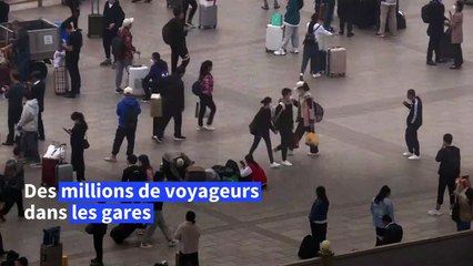 Timelapse: premiers grands départs en vacances en Chine depuis le Covid