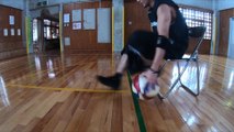 Guy Performs Trick And Dribbles Basketball Between His Legs