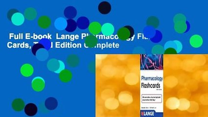 Full E-book  Lange Pharmacology Flash Cards, Third Edition Complete