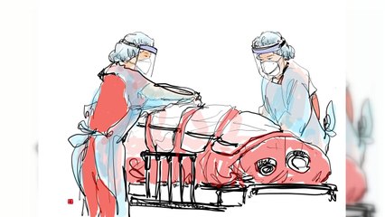 그림에 담긴 '간호사들의 코로나19 사투'...해외 언론도 극찬 / YTN