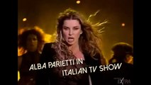 Alba Parietti in Italian TV show.
