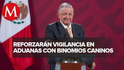AMLO: vigilancia en aduanas será con binomios caninos