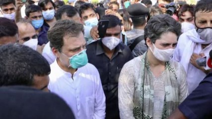 Why were Gandhis stopped from going to Hathras?