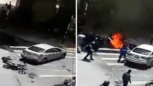 Víctima de robo atropelló a supuestos fleteros en Medellín