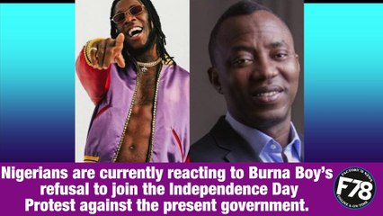F78NEWS: Omoyele Sowore Canvass For Burna Boy To Join His Revolution.