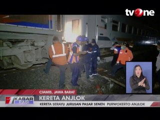 Kereta Serayu Jurusan Pasar Senen-Purwokerto Anjlok
